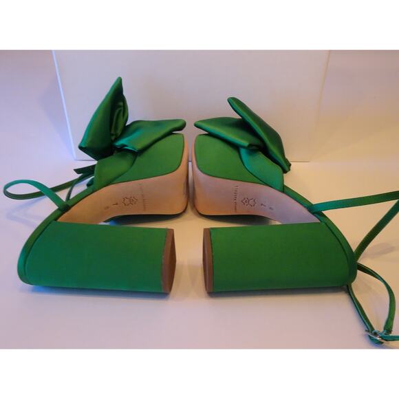 Loeffler Randall Camellia Emerald Green Platform Bow Sandals Pumps NWOT 698 Sz 7 - Picture 8 of 14